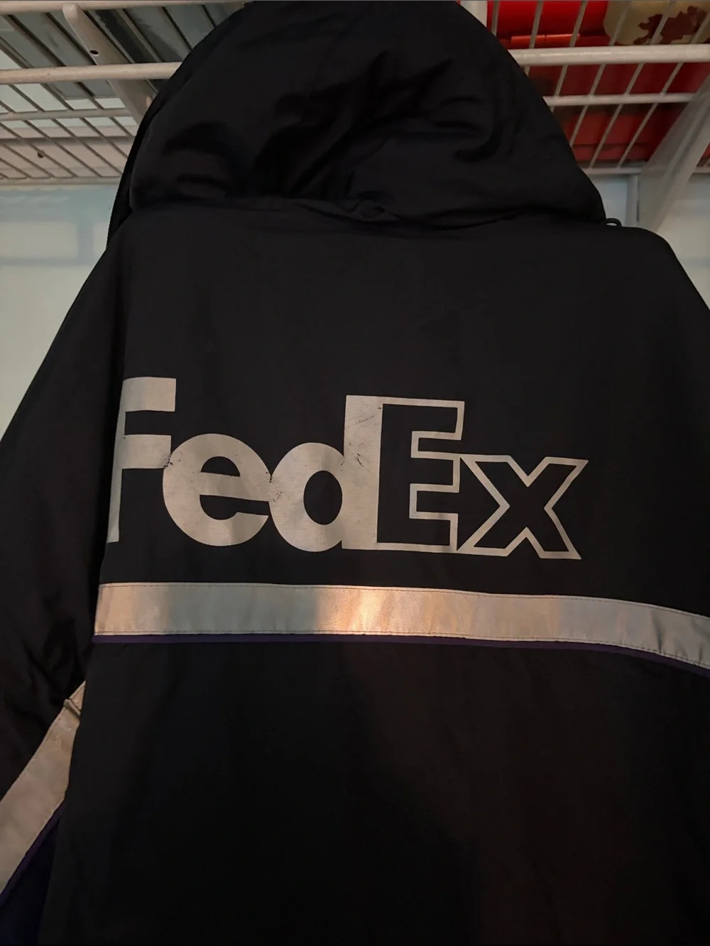 FedEx Men’s Black and Purple Performance Hooded Jacket